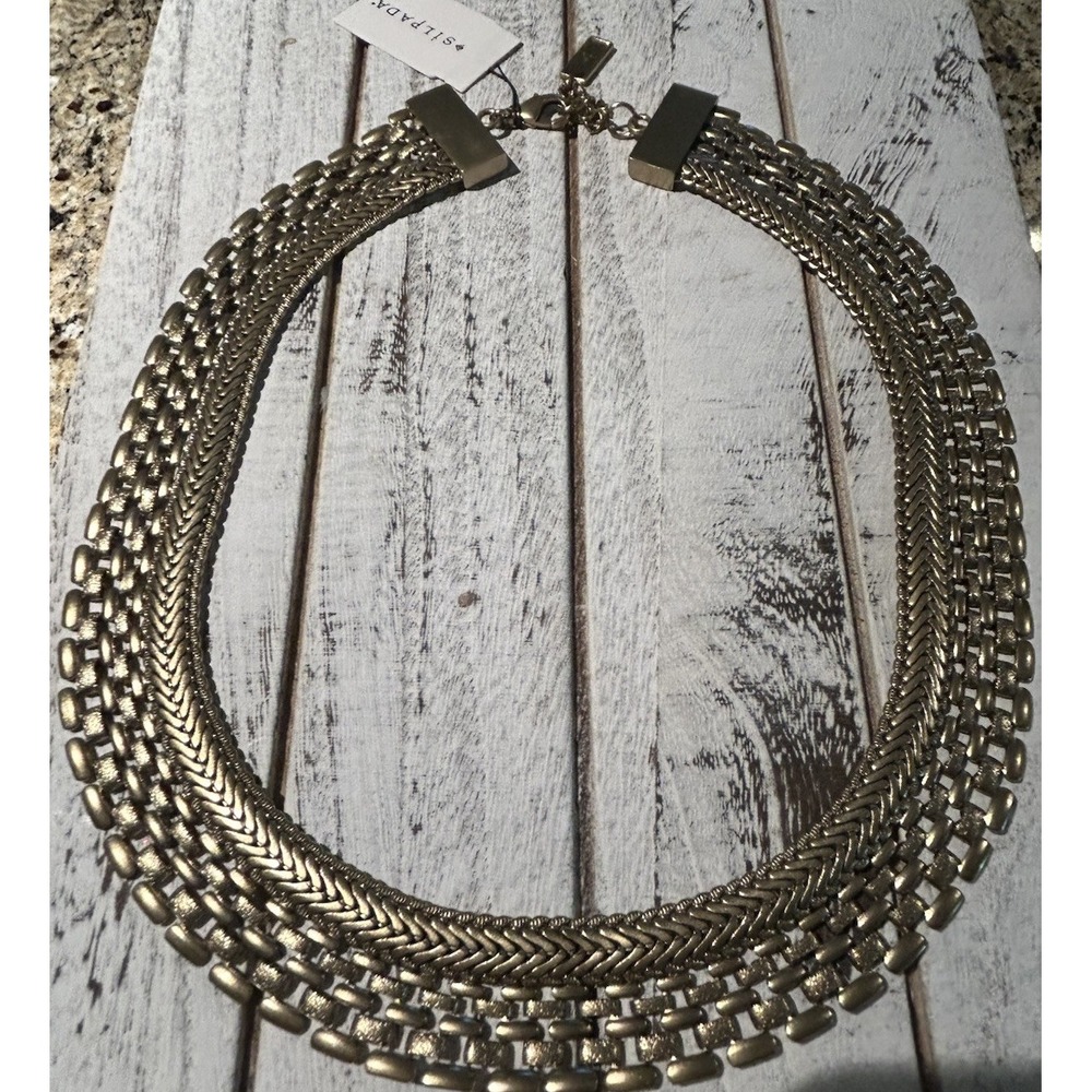 SILPADA KR GOOD AS GOLD‎ NWT Brass Cleopatra Collar Woven Statement Necklace Adj